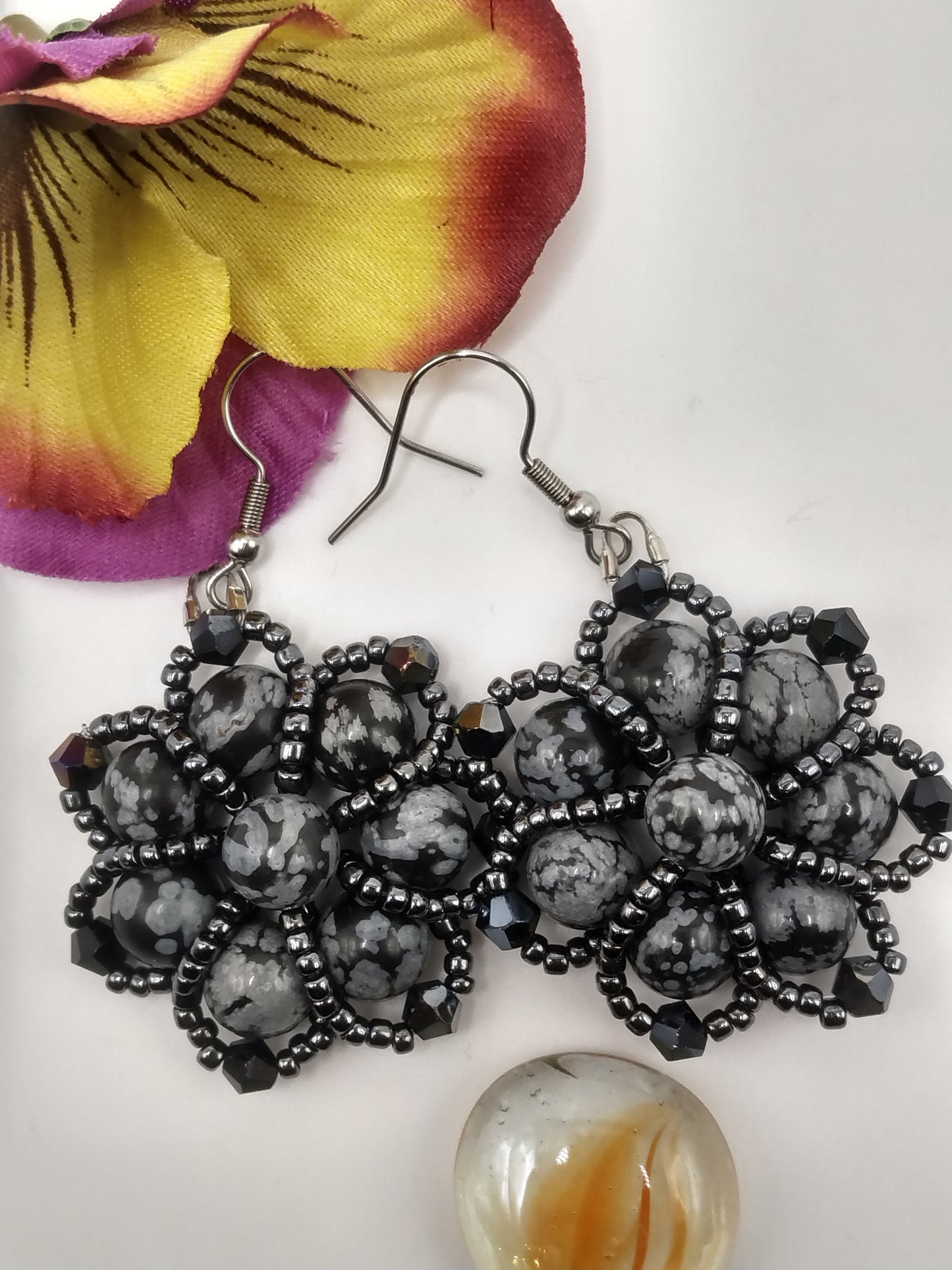 Floral Gemstone Earrings