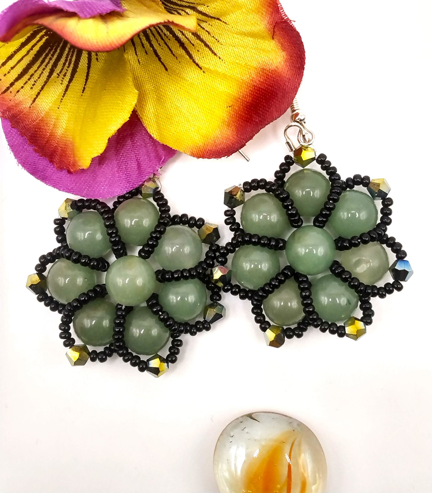 Floral Gemstone Earrings