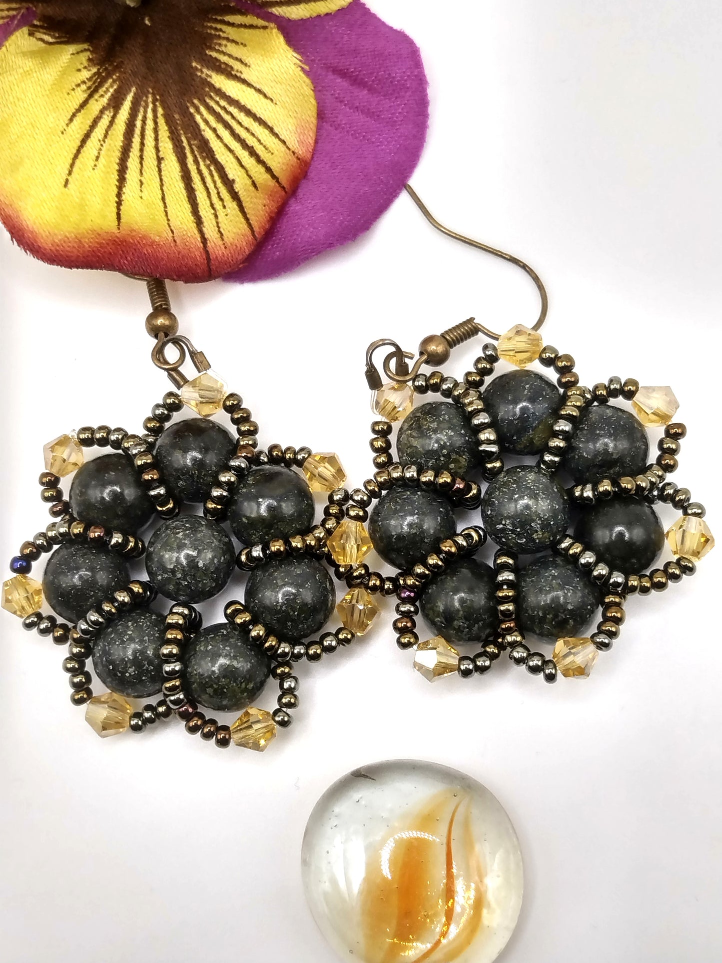 Floral Gemstone Earrings