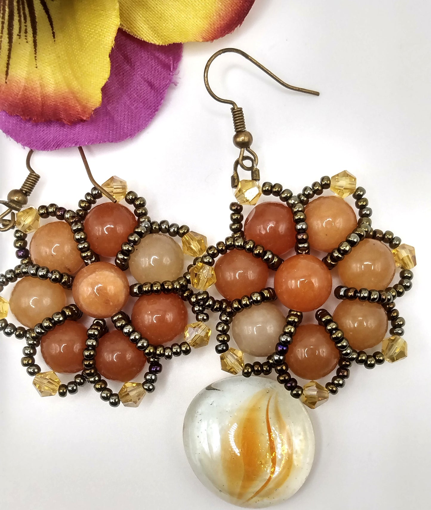 Floral Gemstone Earrings