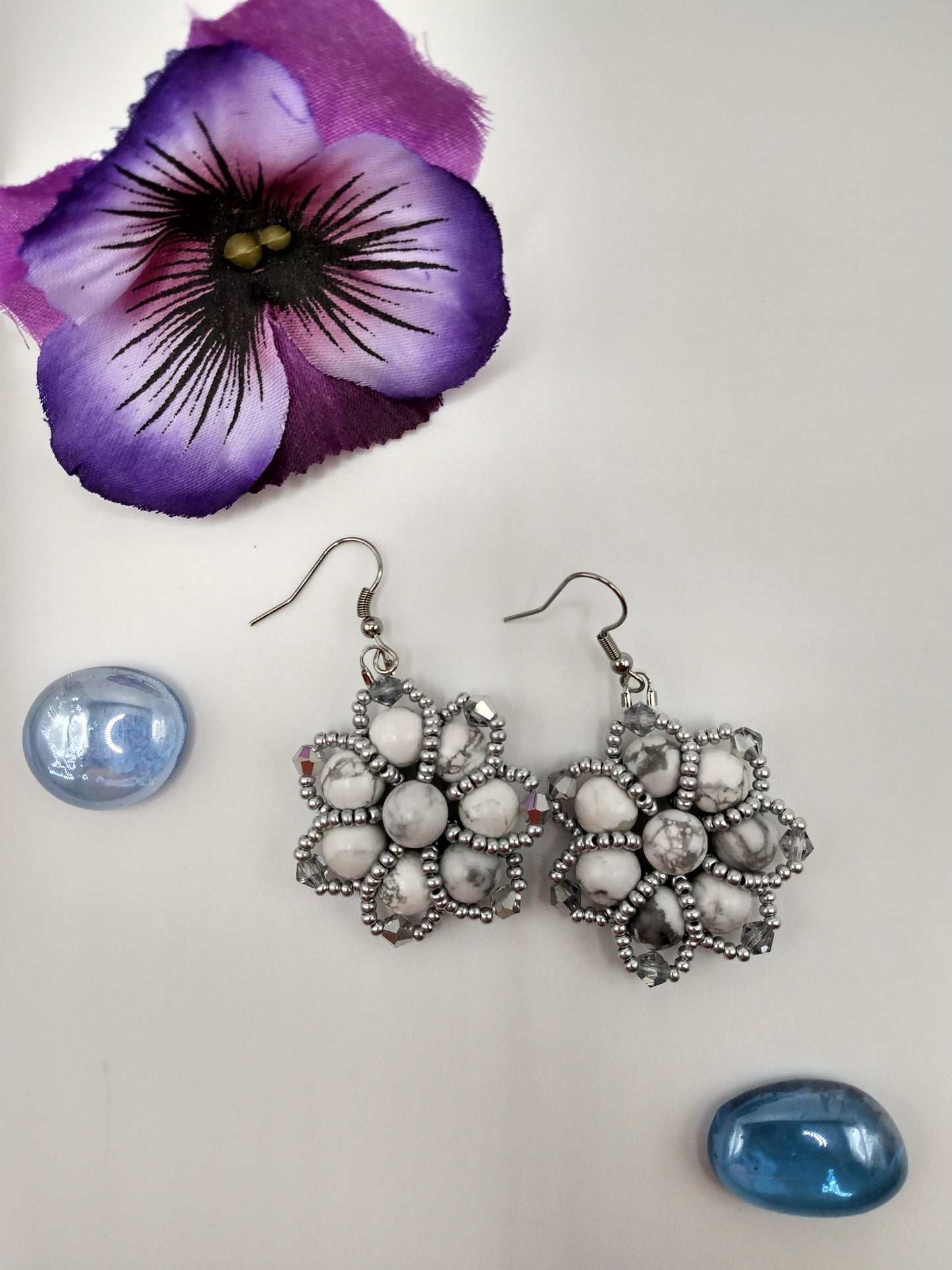 Floral Gemstone Earrings