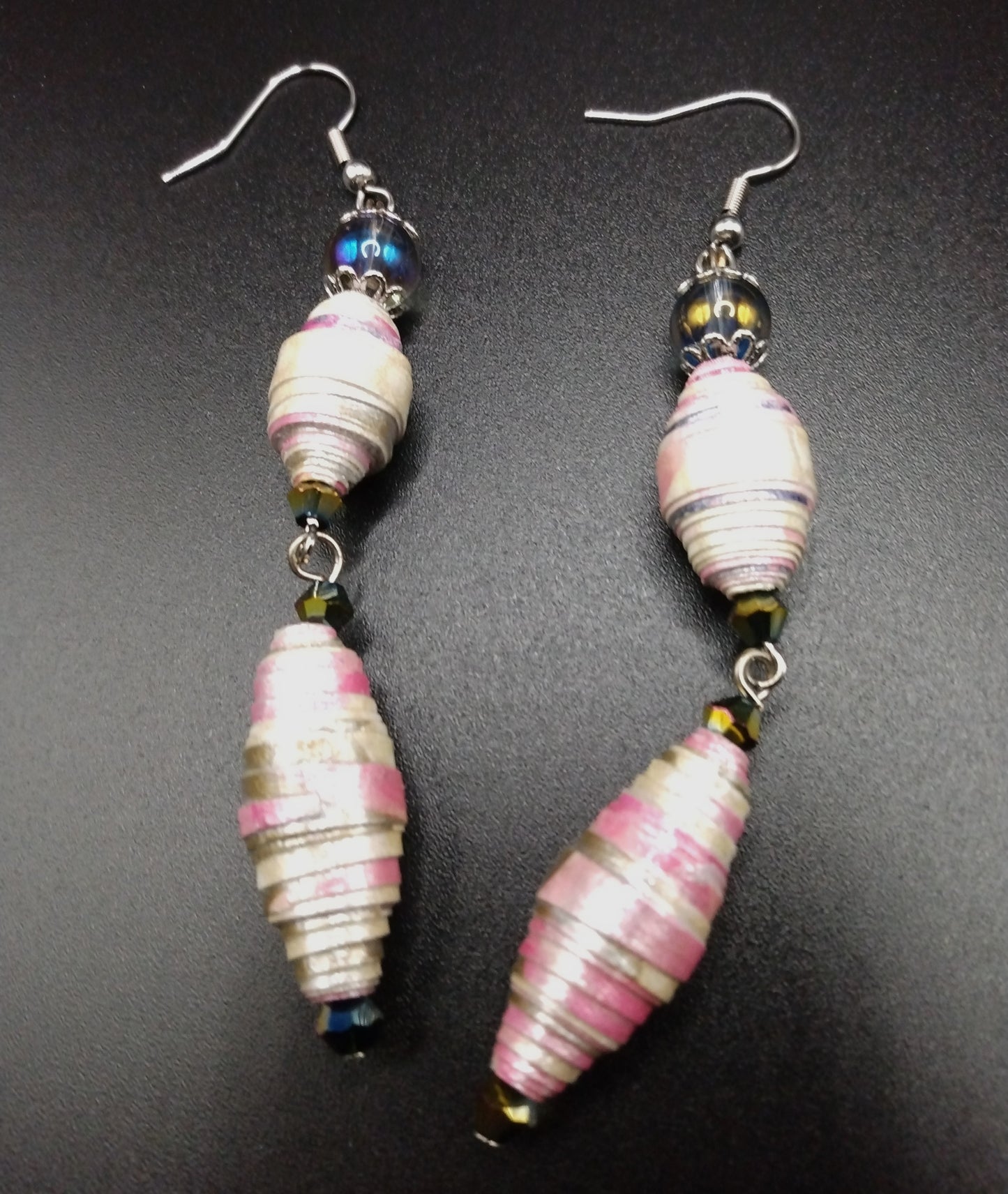 Double Dangle Paper Bead Earrings