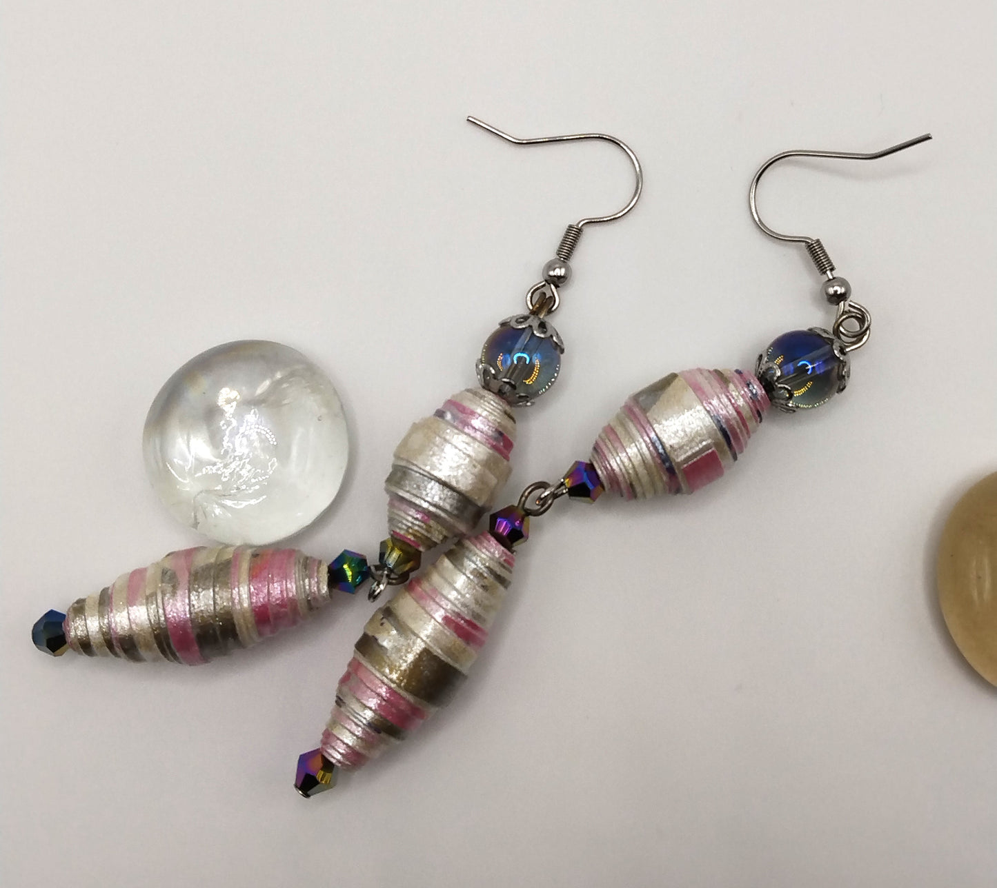 Double Dangle Paper Bead Earrings