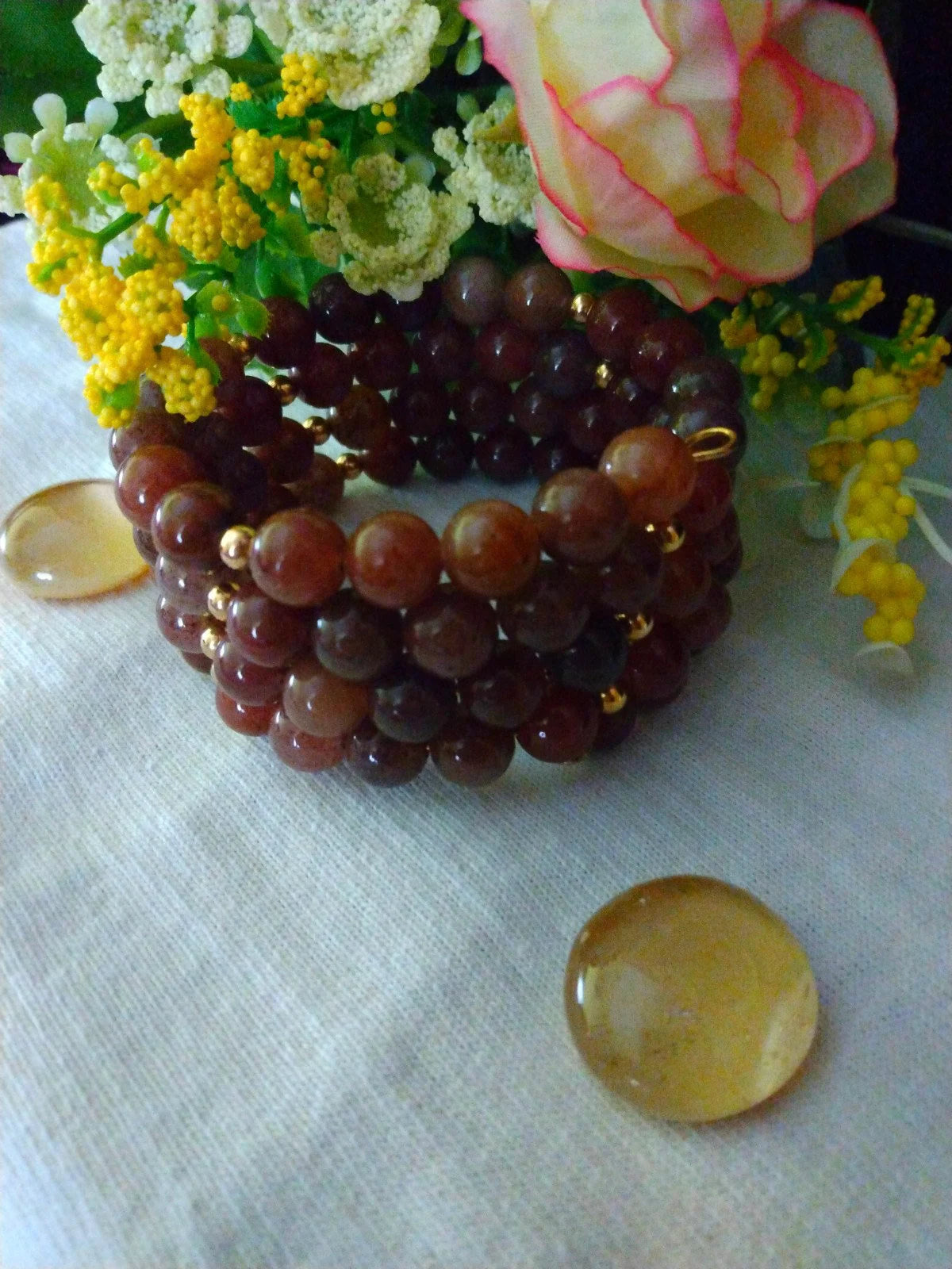 Purple aventurine gemstone bracelet.