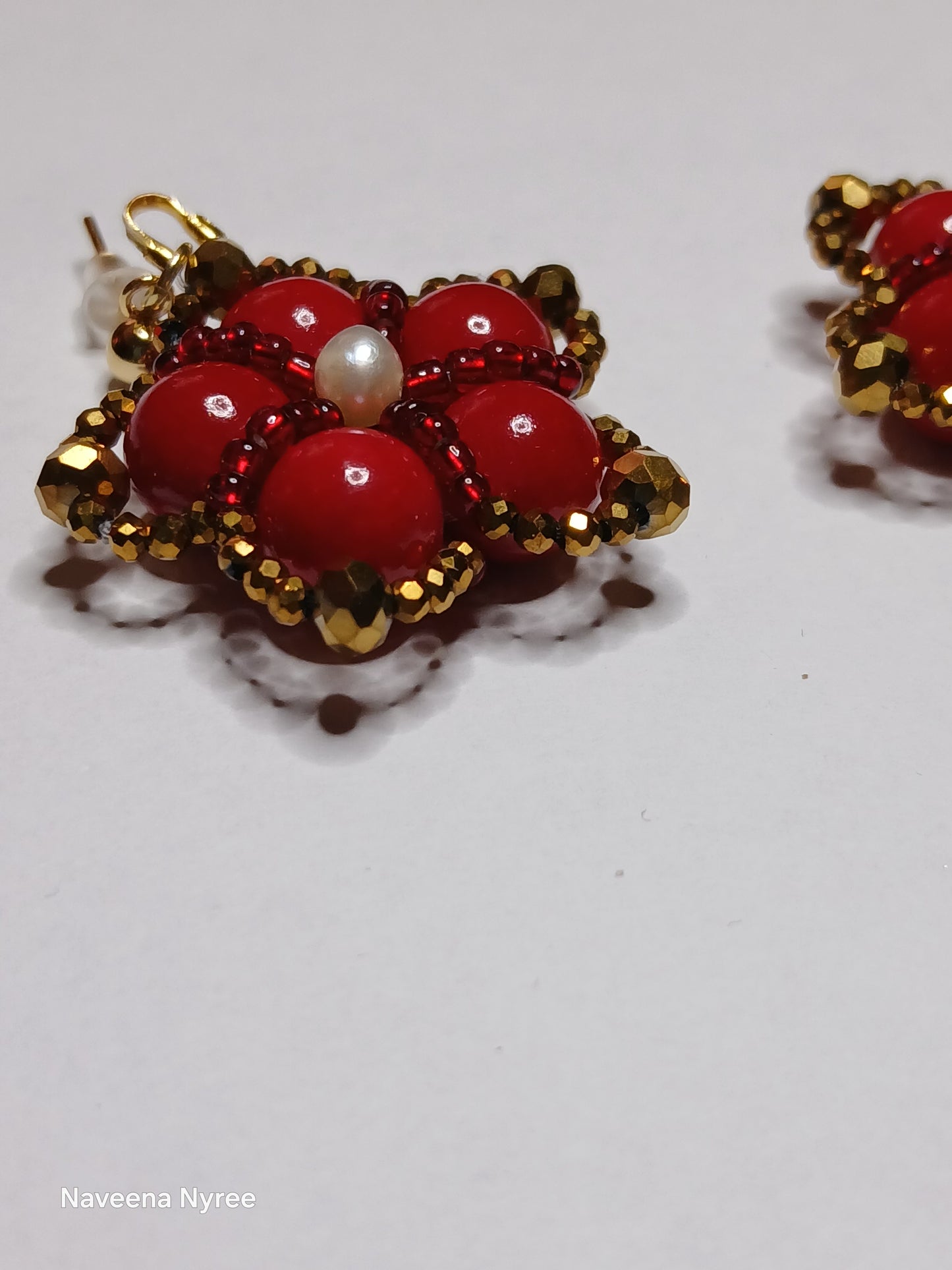Gemstone and Pearl Earrings