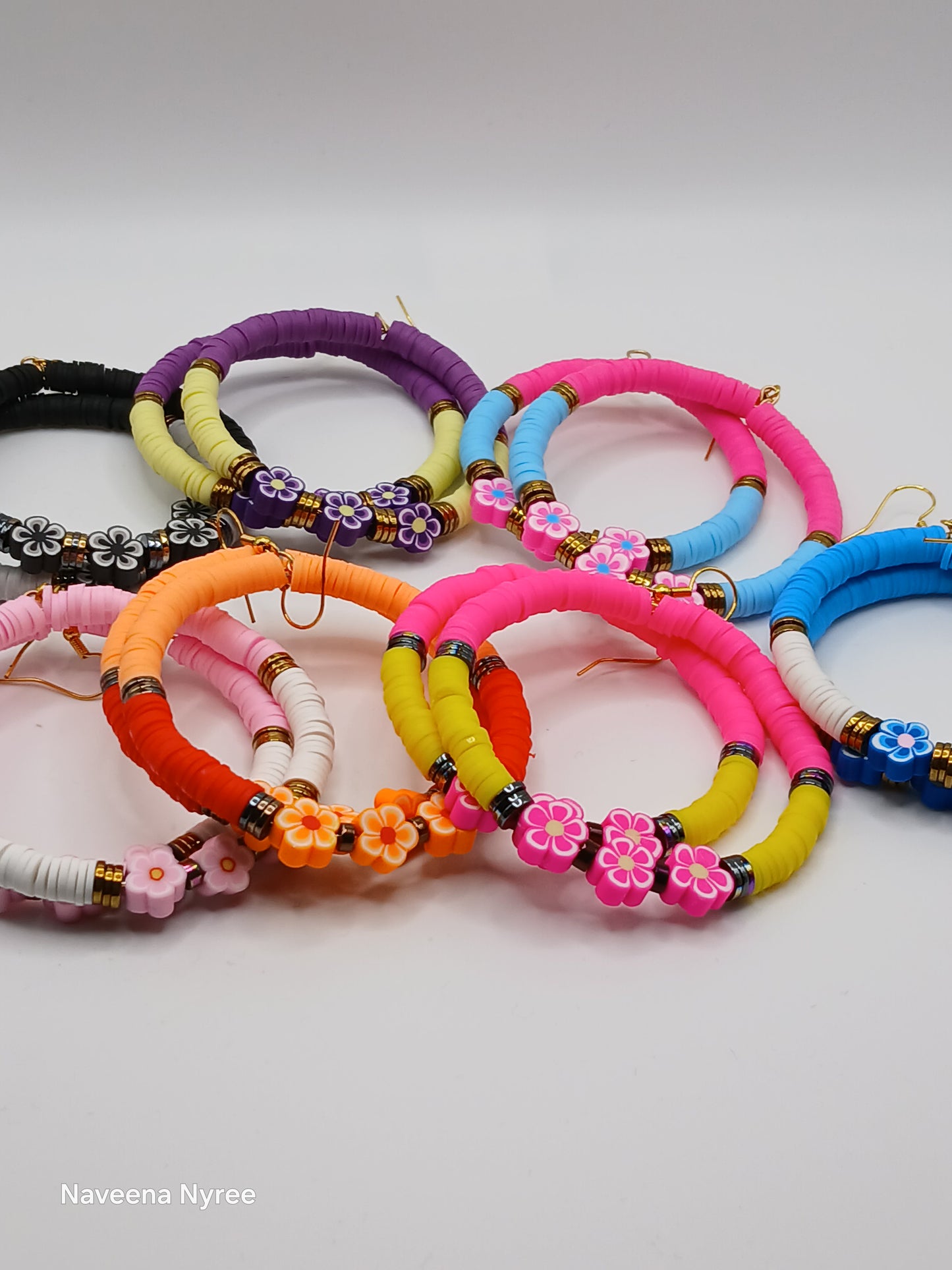 Clay bead earrings