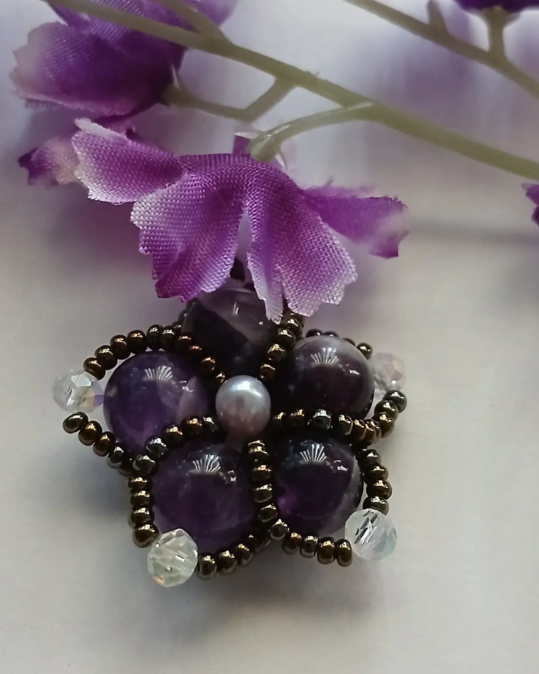 Gemstone and Pearl Earrings