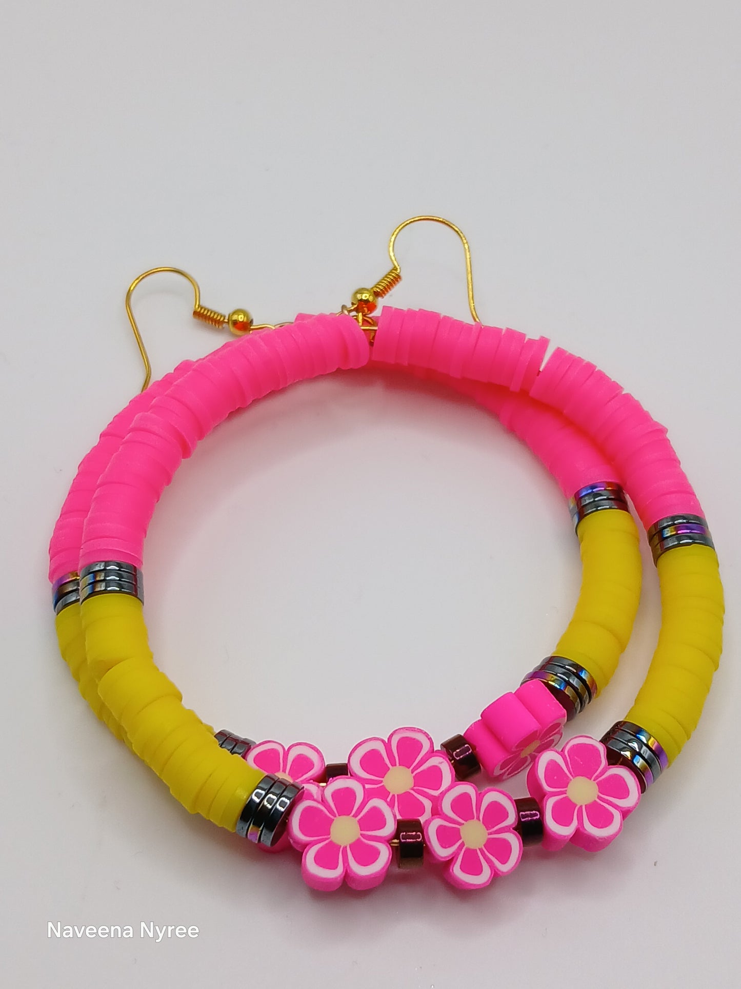 Clay bead earrings
