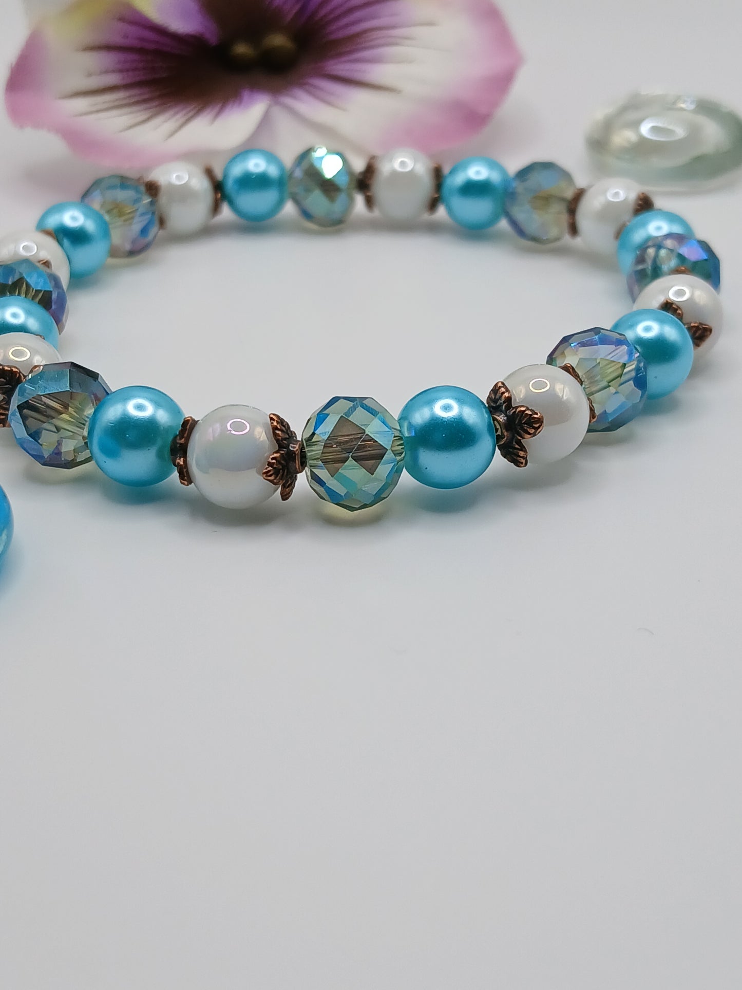 Teal Crystal Stretch Bracelet