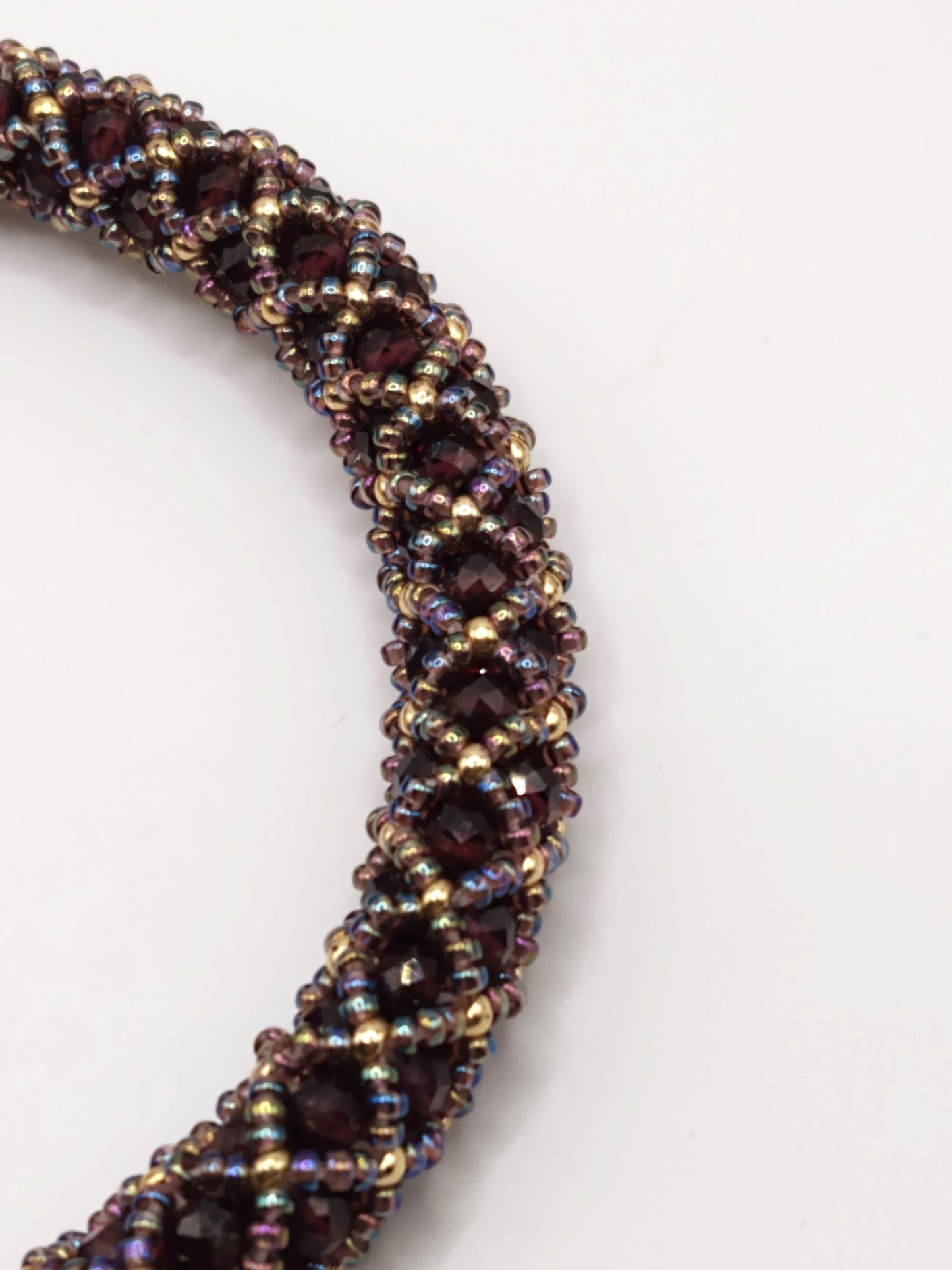 Garnet and Freshwater pearl bangles