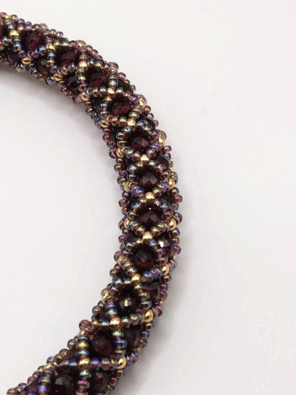 Garnet and Freshwater pearl bangles
