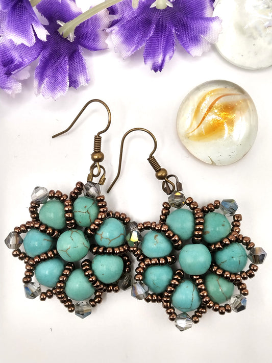 Floral Gemstone Earrings