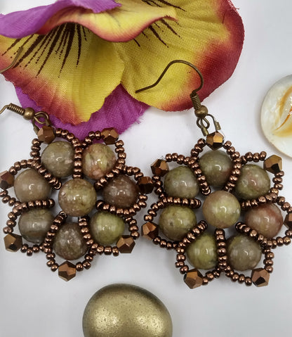 Floral Gemstone Earrings