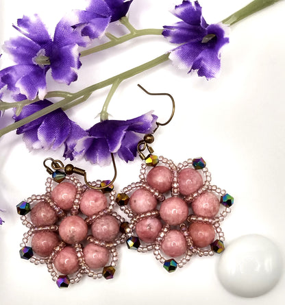 Floral Gemstone Earrings