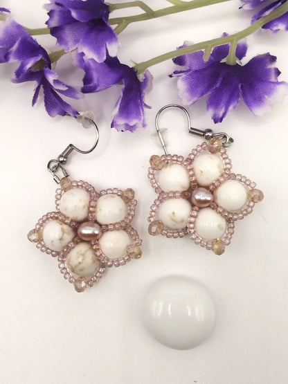 Gemstone and Pearl Earrings