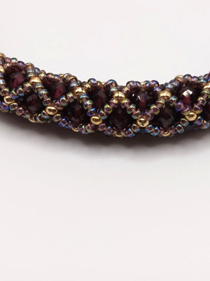 Garnet and Freshwater pearl bangles