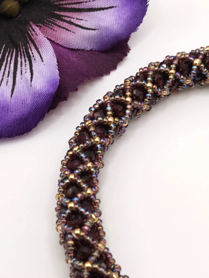 Garnet and Freshwater pearl bangles