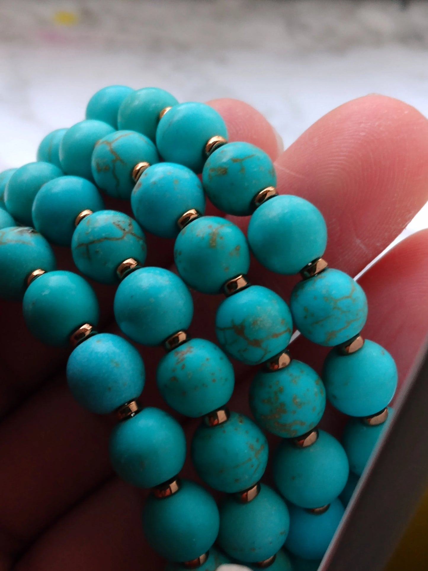 Turquoise Magnesite Memory Wire Bangle