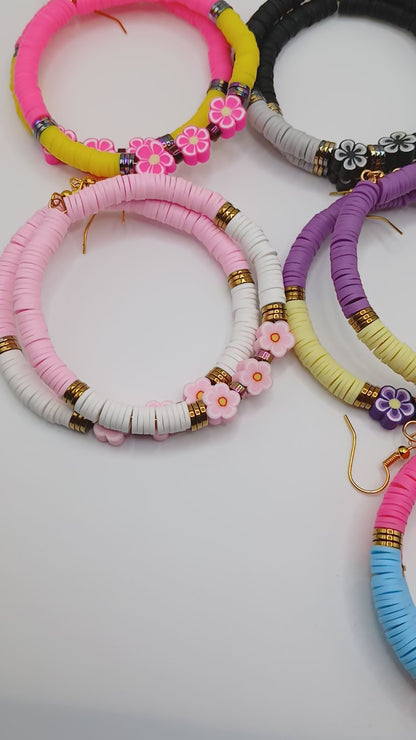 Clay bead earrings