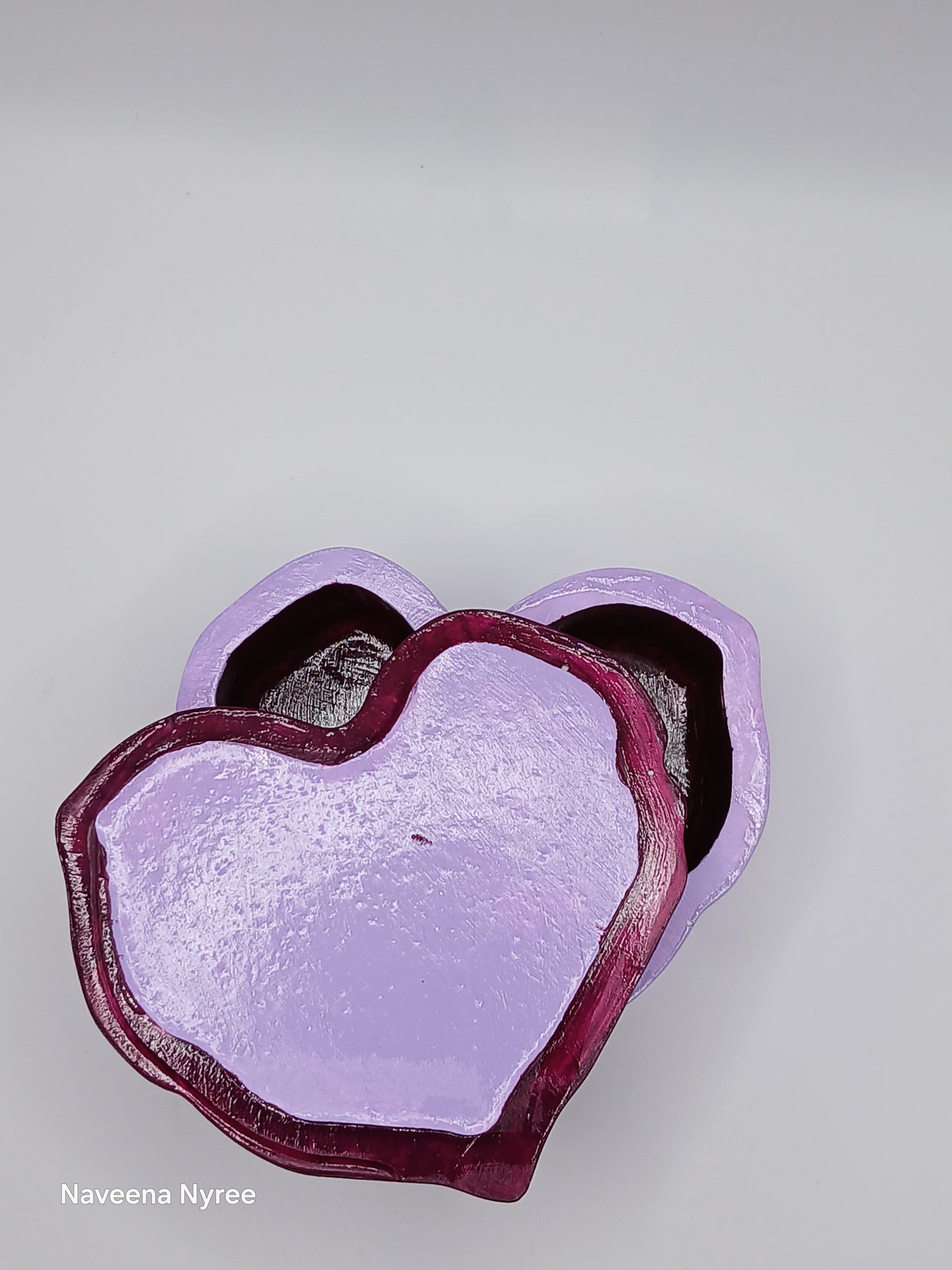 Purple Rose Heart Trinket Box
