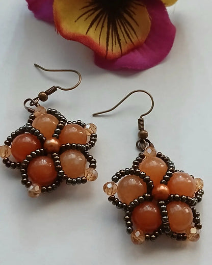 Gemstone and Pearl Earrings