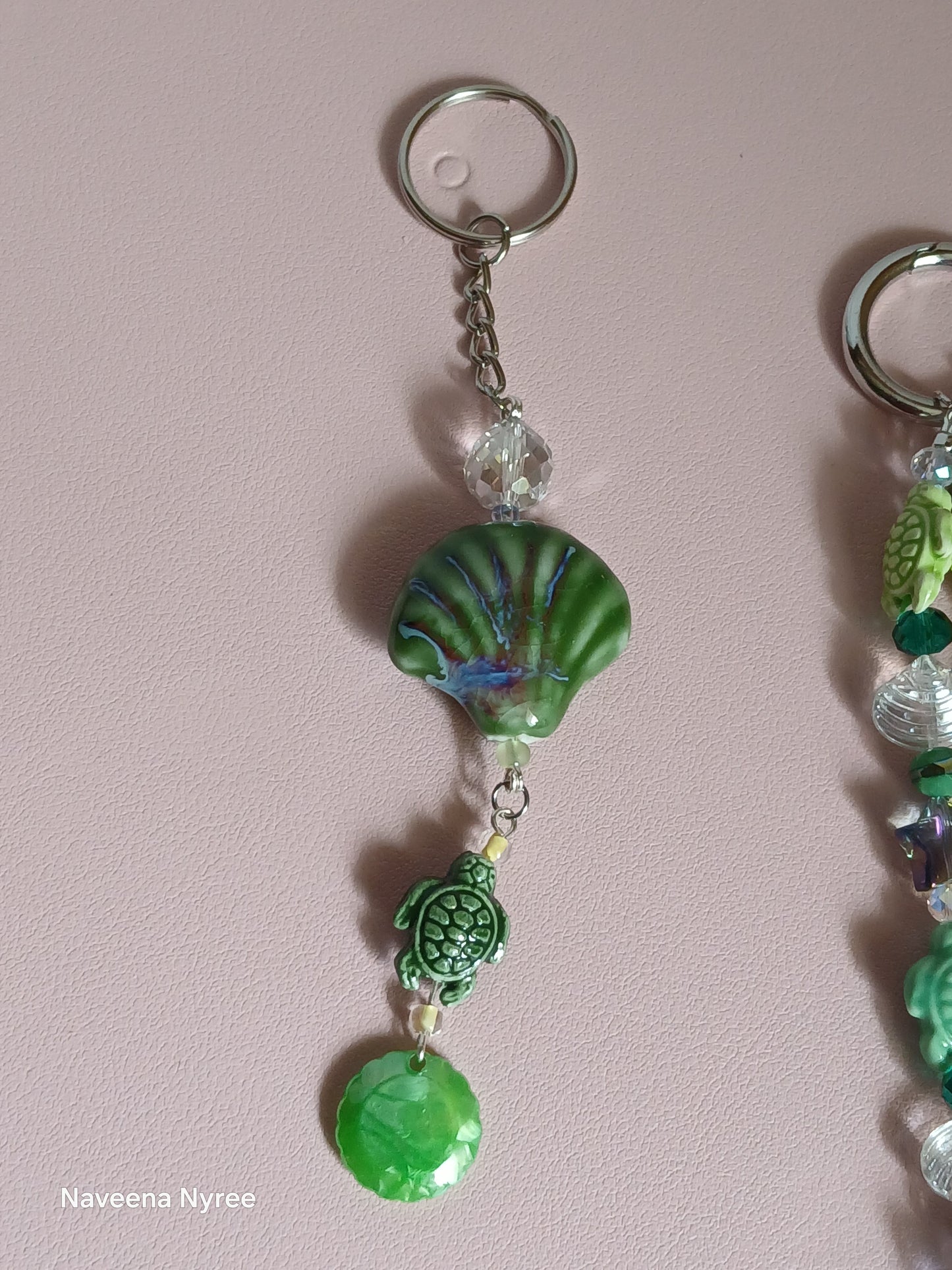 Sea themed purse charms with detachable Keychain.