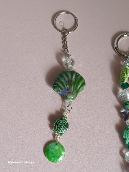 Sea themed purse charms with detachable Keychain.