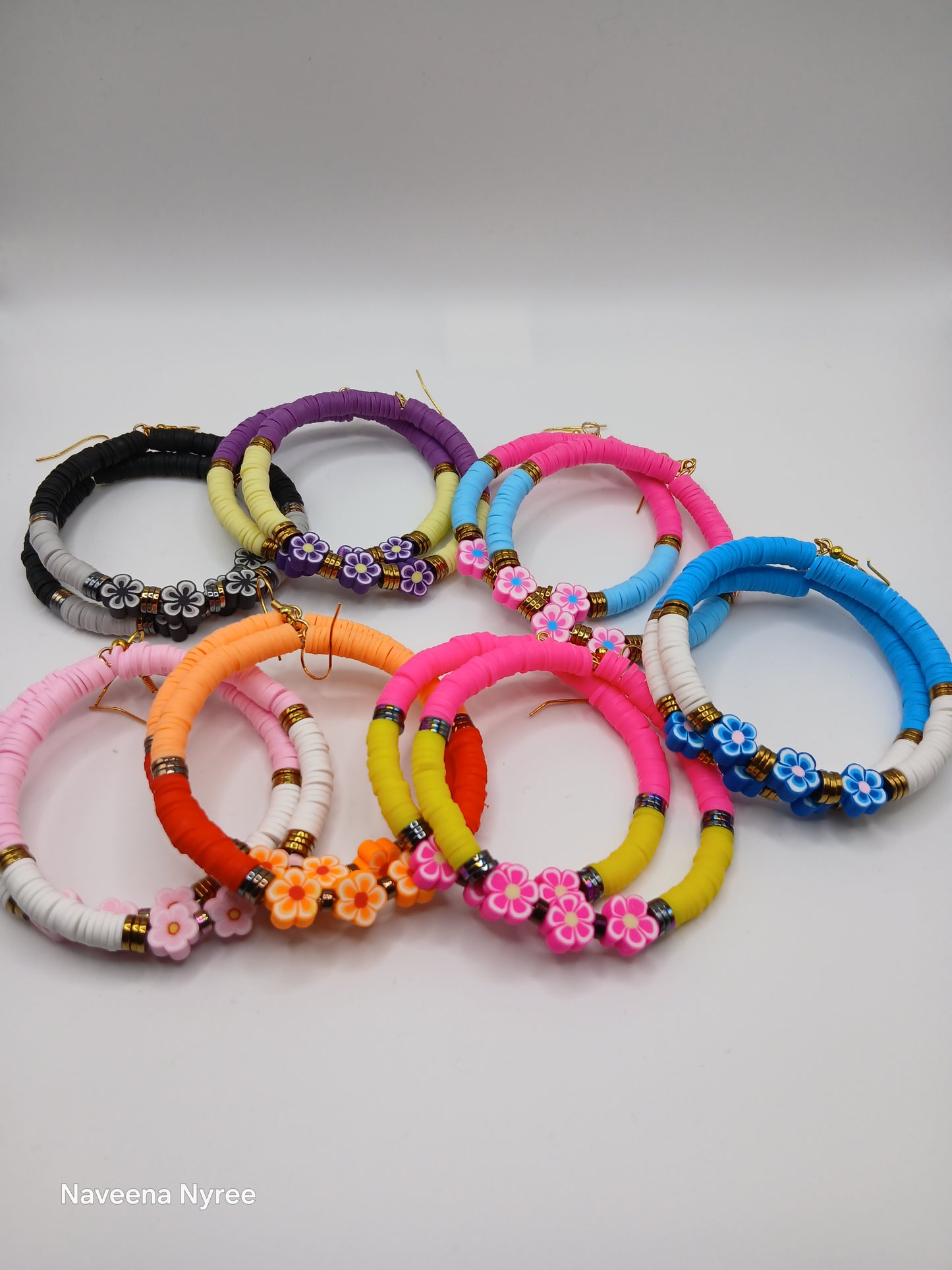 Clay bead earrings