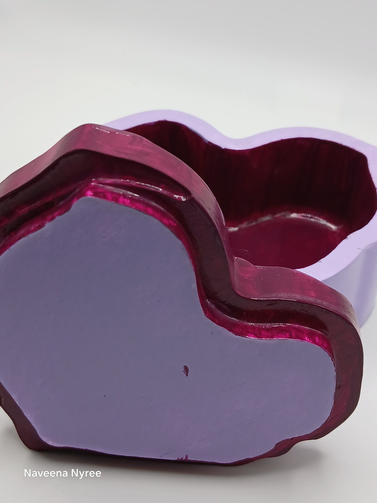 Purple Rose Heart Trinket Box