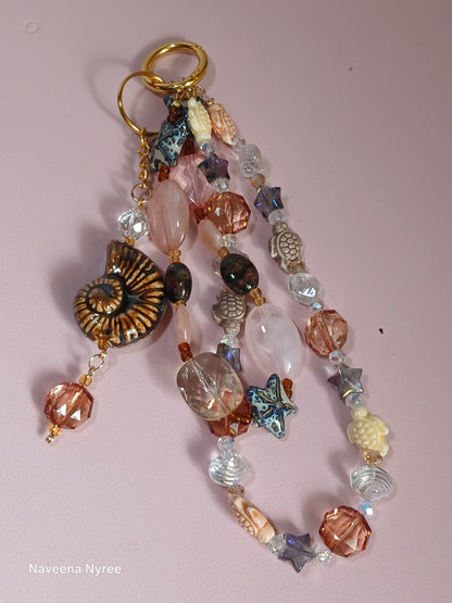 Sea themed purse charms with detachable Keychain.
