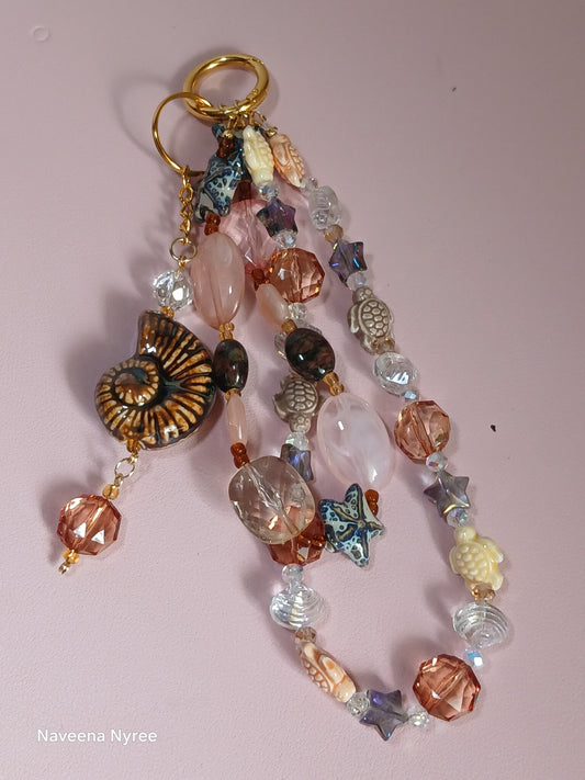 Sea themed purse charms with detachable Keychain.