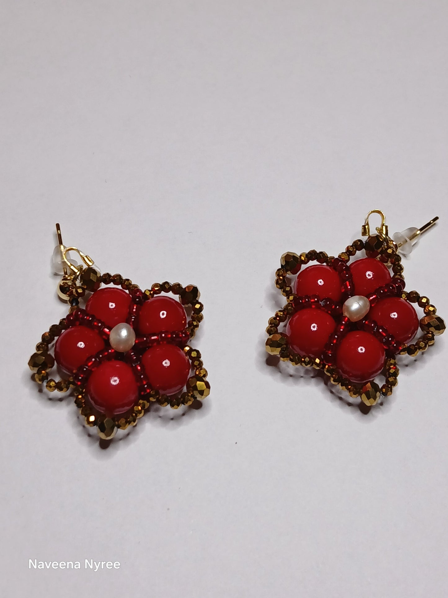 Gemstone and Pearl Earrings