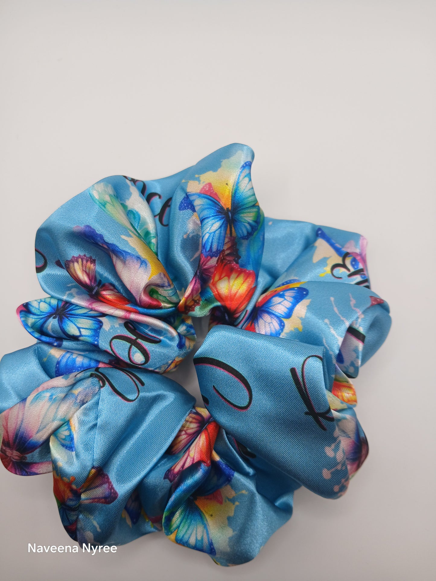 Hope butterfly satin scrunchie