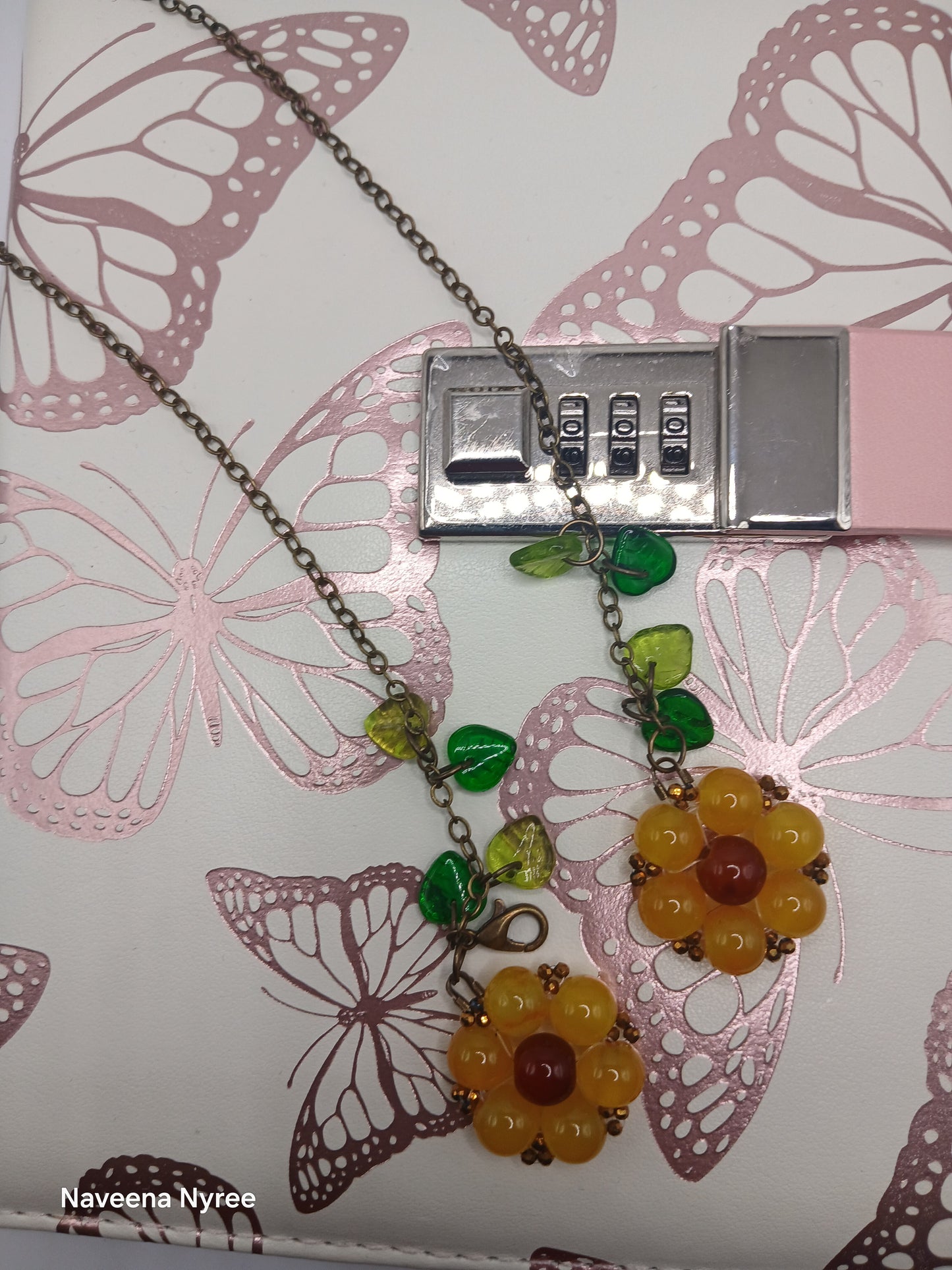 Sunflower bead chain bookmarks