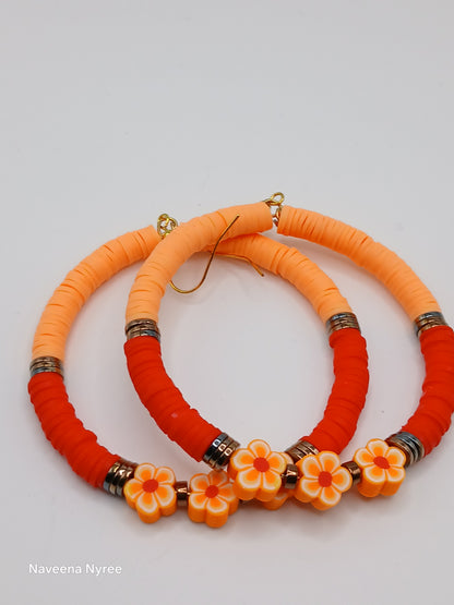 Clay bead earrings
