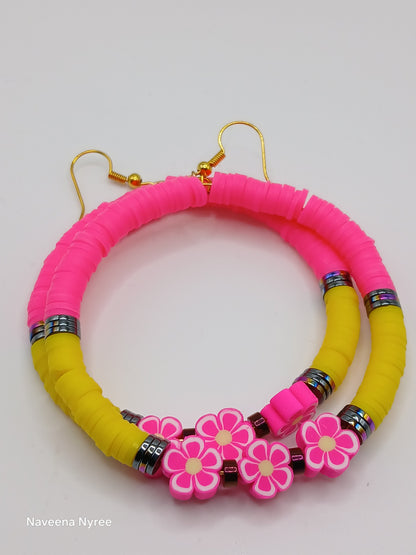 Clay bead earrings
