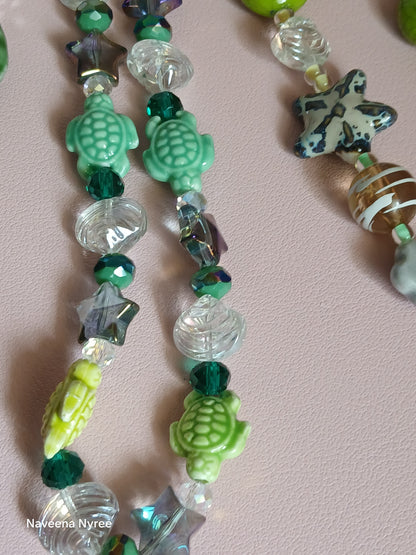 Sea themed purse charms with detachable Keychain.