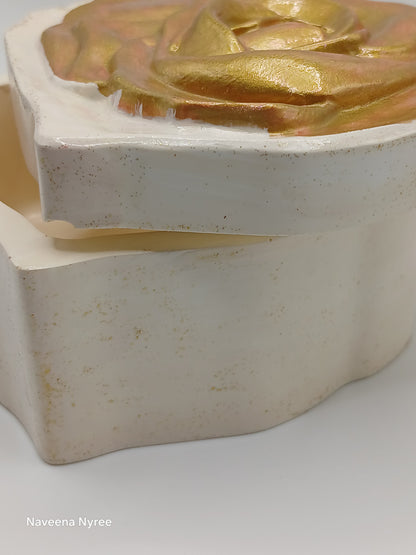 Gold Rose Trinket Box