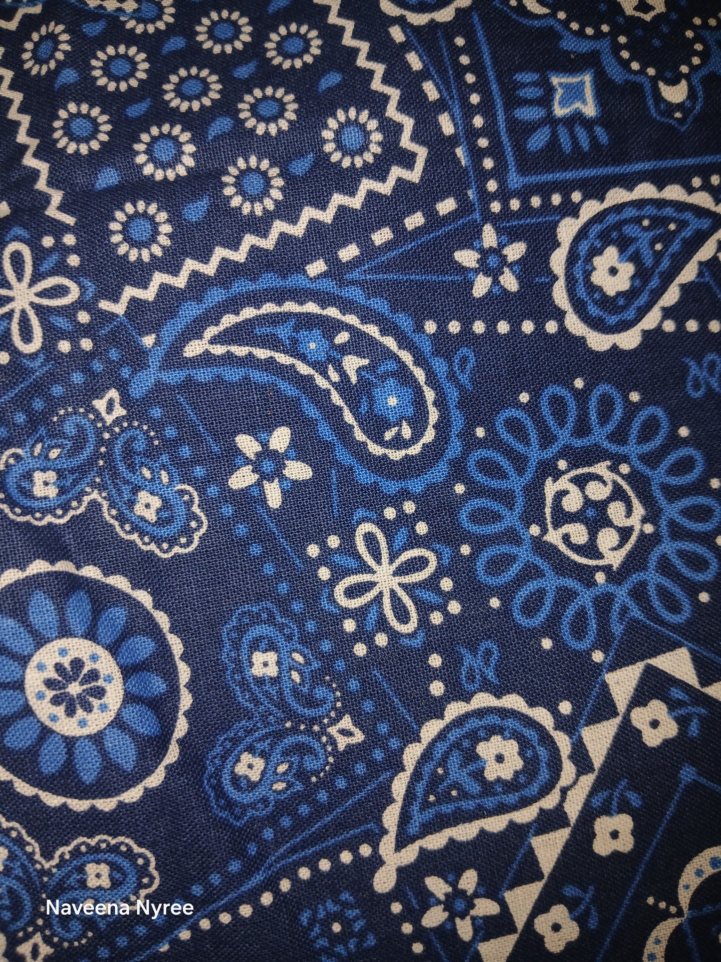 Blue bandana scrunchie