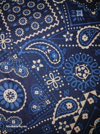 Blue bandana scrunchie