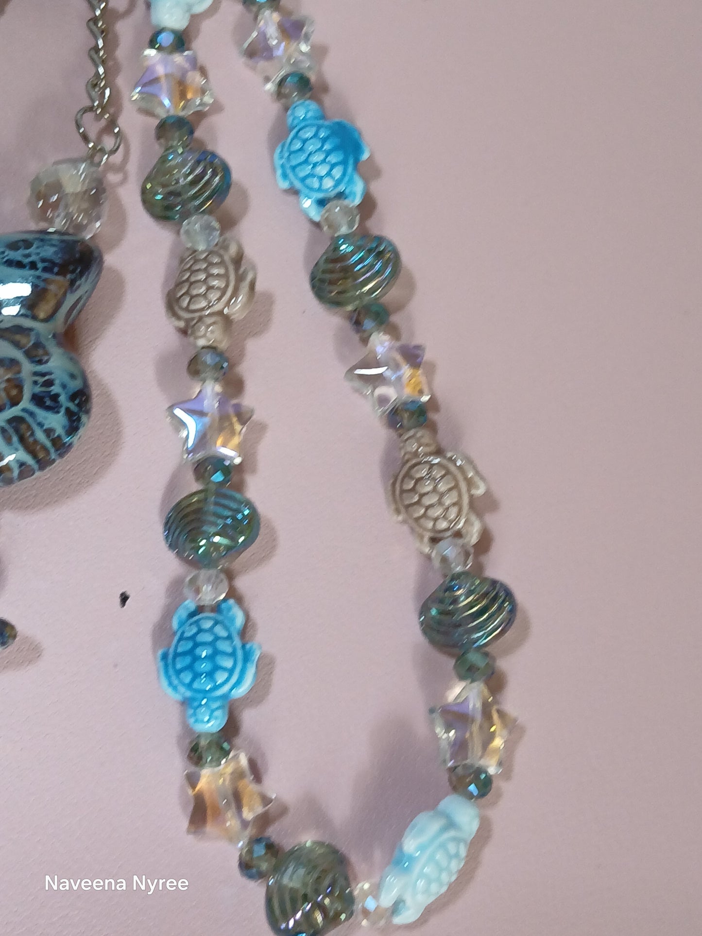 Sea themed purse charms with detachable Keychain.